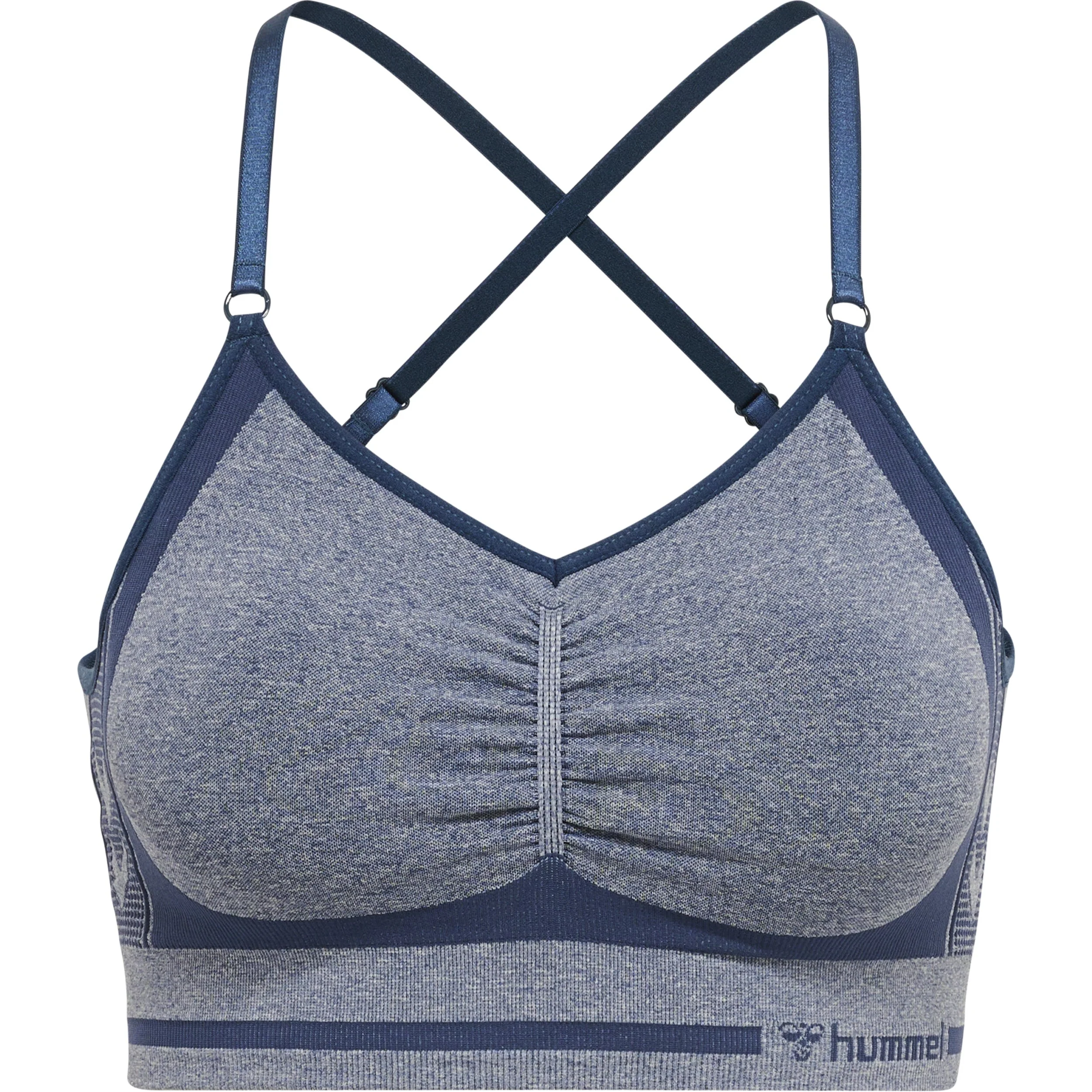 Hummel LULU Seamless Scrunch Bra - Insignia Blue Melange - Image 3