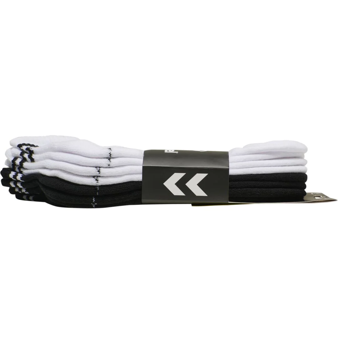 Hummel STRIPE 4-pack Mid Cut Socks Mix – White/Black - Image 3