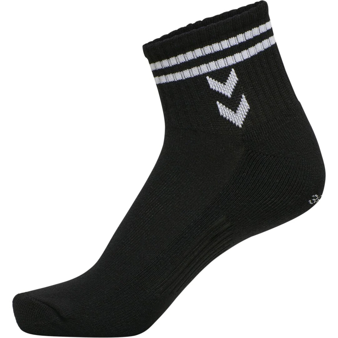 Hummel STRIPE 4-pack Mid Cut Socks Mix – White/Black - Image 7