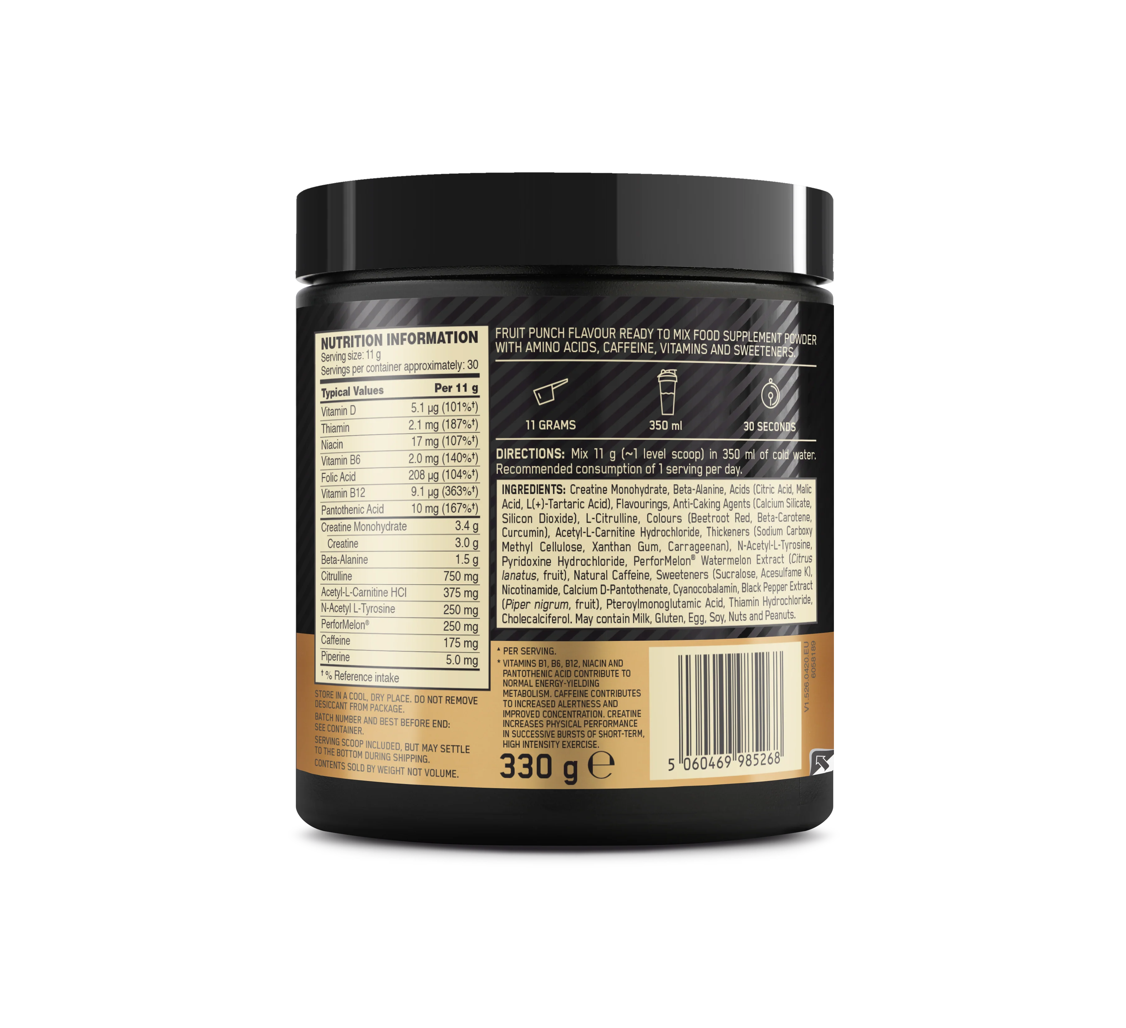 Optimum Nutrition Gold Standard Pre Workout - Fruit Punch (330g) - Image 3