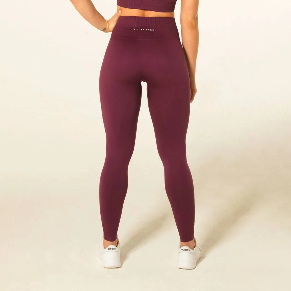 V3 Apparel Curve Seamless Leggings - Plum - Image 2