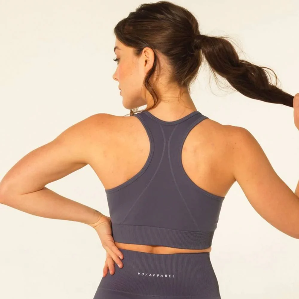 V3 Apparel Curve Seamless Sports Bra - Grey - Image 2