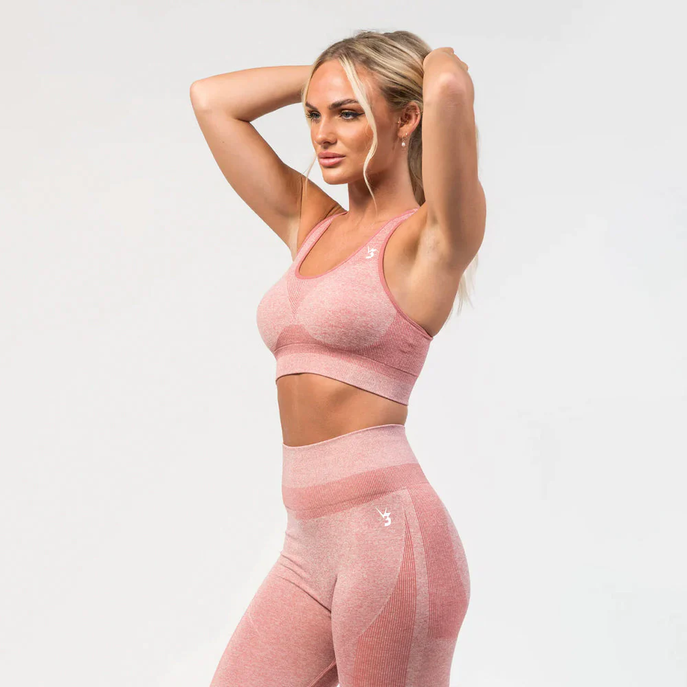 V3 Apparel Excel Seamless Scrunch Sports Bra – Pink - Image 3
