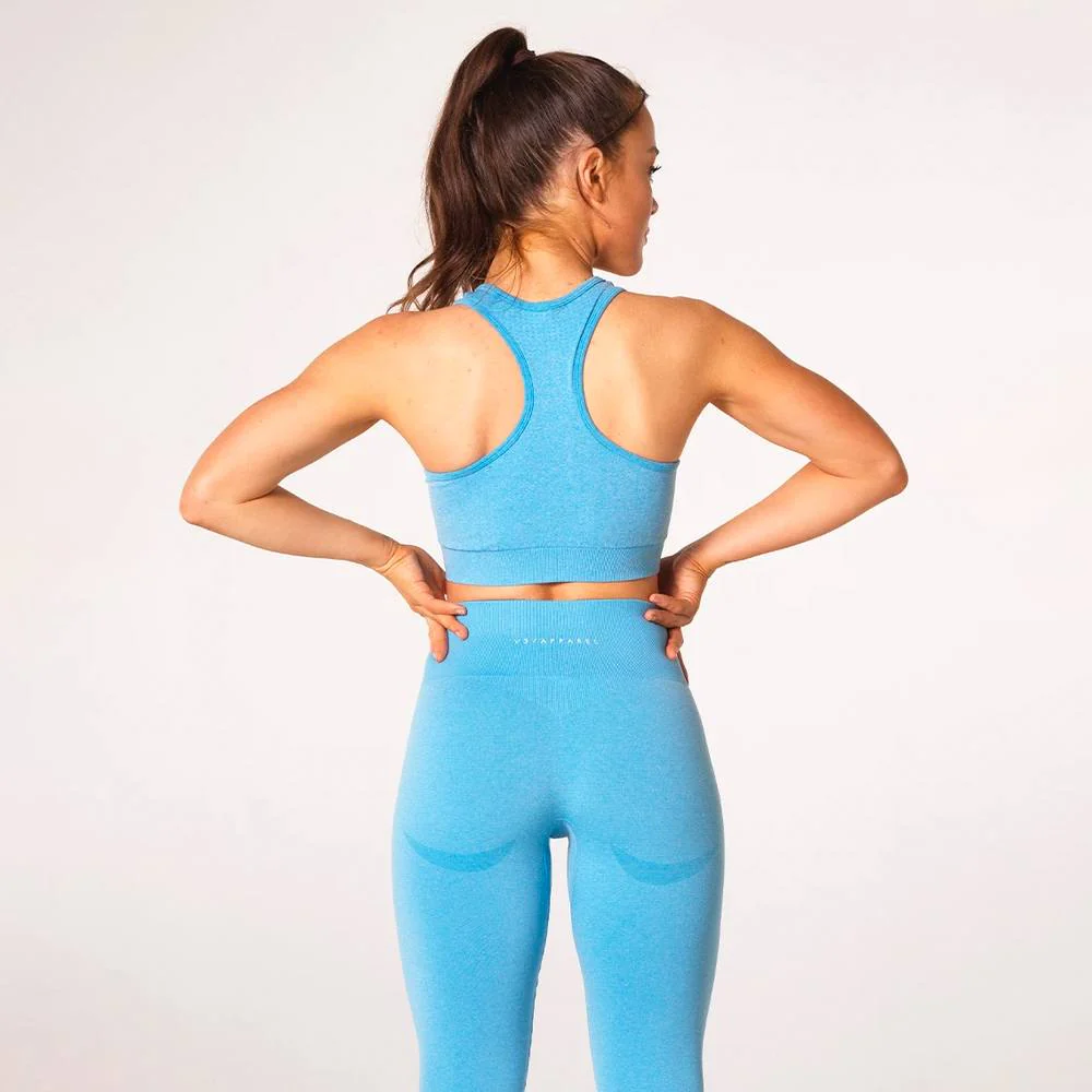 V3 Apparel Uplift Seamless Sports Bra - Sky Blue Marl - Image 2