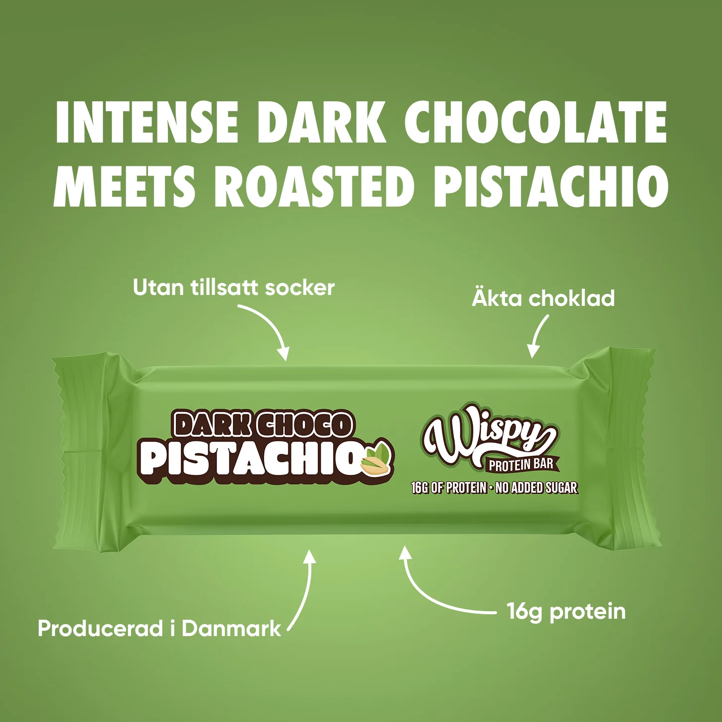 Wispy Protein Bar - Dark Choco Pistachio (10x 55g) - Image 2